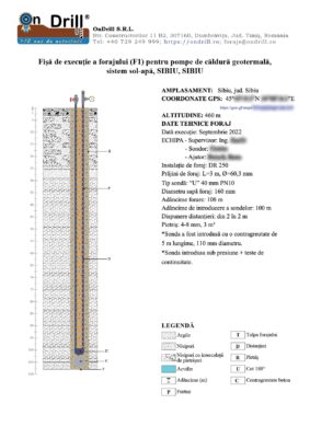 Fisa de executie foraj pompe caldura Sibiu