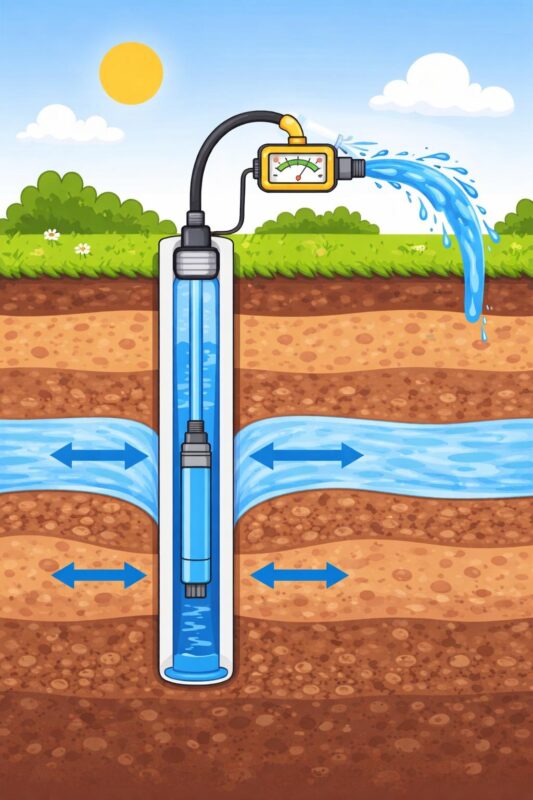 Cum se stabileste debitul (maxim) al unui foraj put de alimentare cu apa