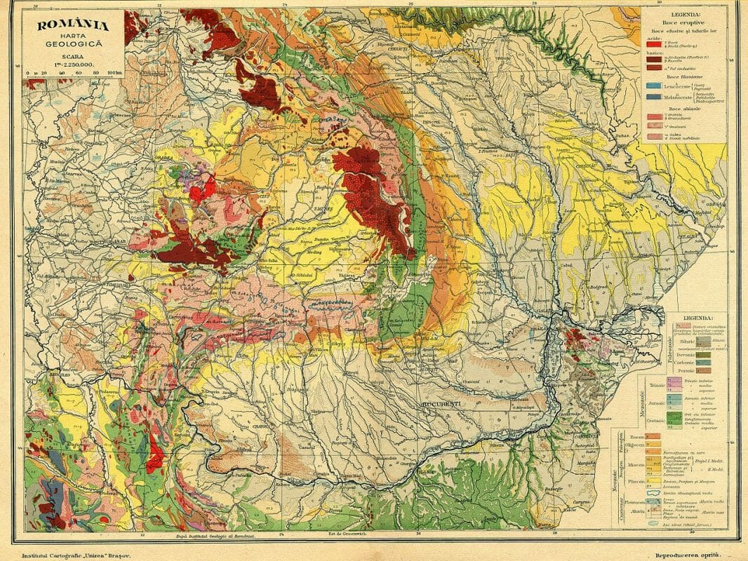 Harta geologica a Romaniei 1929