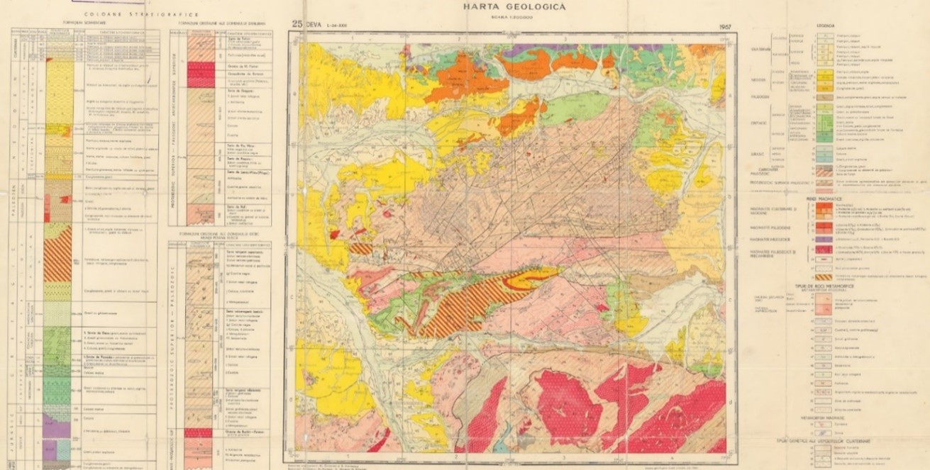 Harta geologica a Romaniei